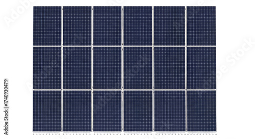 Grid of Blue Solar Panels on Black Background graphic