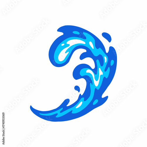 water cartoon vector, blue water flow, water flat vector illustration, abstract wave design, dynamic movement, fluid style, modern background element.