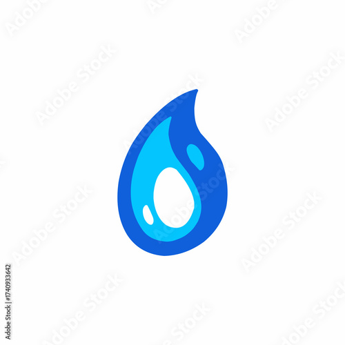 water cartoon vector, blue water flow, water flat vector illustration, abstract wave design, dynamic movement, fluid style, modern background element.