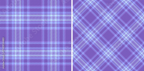 Seamless plaid pattern with purple hues. Textile background for fashion, interior design or craft projects. Versatile for digital or print use.