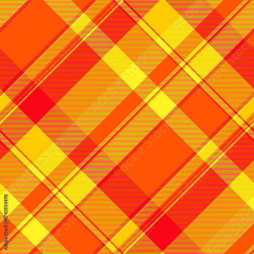 Plain check tartan fabric, perfection background vector pattern. Oktoberfest plaid seamless texture textile in bright and yellow colors.