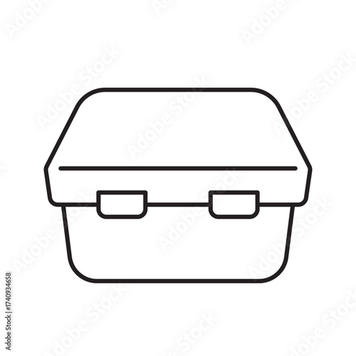 Takeout or lunch box icon. Disposable fast food box
