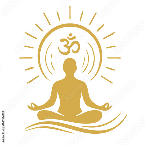 Minimalist Meditation Icon – Mindfulness, Relaxation, and Inner Peace Vector
