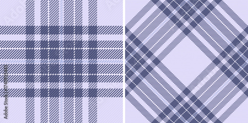 Two patterns classic and diagonal. Elegant textile design with lavender and blue plaid. Perfect for backgrounds, fabrics, and designs requiring a traditional touch.