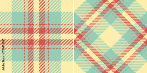 Texture fabric seamless of check pattern vector with a tartan textile plaid background. Set in food colors of picture frame ideas.