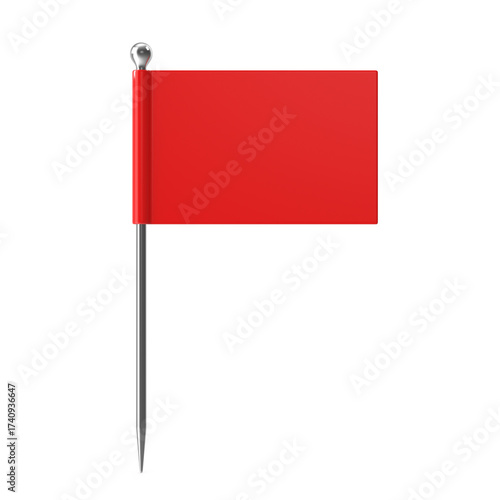 Red Flag on a Stick Miniature Representation
