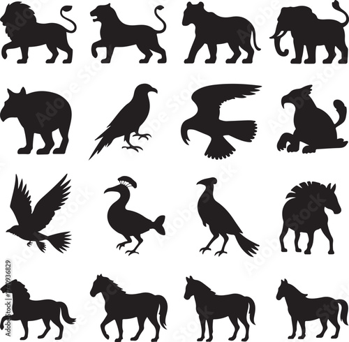 wild animals silhouettes