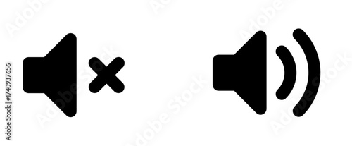 Mute and Unmute Icon Vector