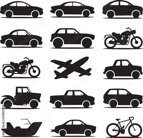 car icons set