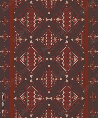 Vintage thai-laos silk fabric pattern-seamless Asian textile design 
Elegant Thai-Laos inspired silk fabric pattern with intricate traditional motifs. 