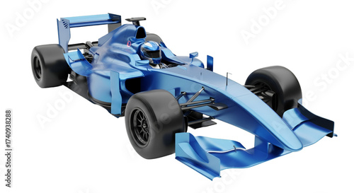 Blue Formula 1 Racing Car with Driver F1 car race car