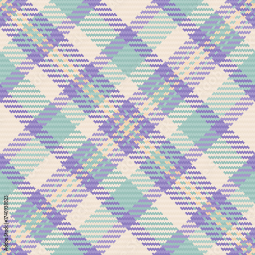 Pastel plaid texture. Ideal for fashion, textile, or background use. Soft colors create a gentle, calming, and elegant design. Versatile for various creative projects.