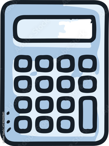 Hand-drawn doodle-style Calculator icons on a white background