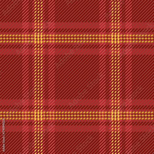 Summer pattern seamless textile, full vector fabric background. Random check tartan texture plaid in red and fire brick colors.