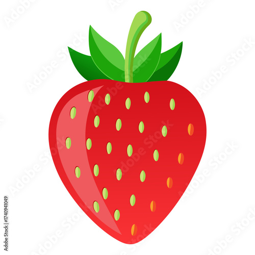 Red strawberry isolated on white background