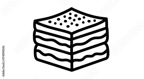 Baklava dessert icon illustration delicious sweet pastry food traditional Turkish dessert tasty dessert.