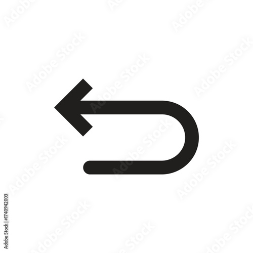 Arrow back vector icon direction sign template
