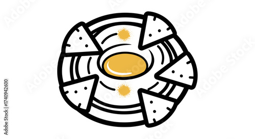 Fried egg with tortilla chips a delicious and appetizing breakfast meal.