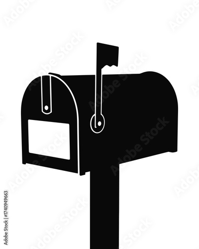 Black silhouette mailbox icon vector illustration scalable eps graphic for design silhouette vector illustration white background