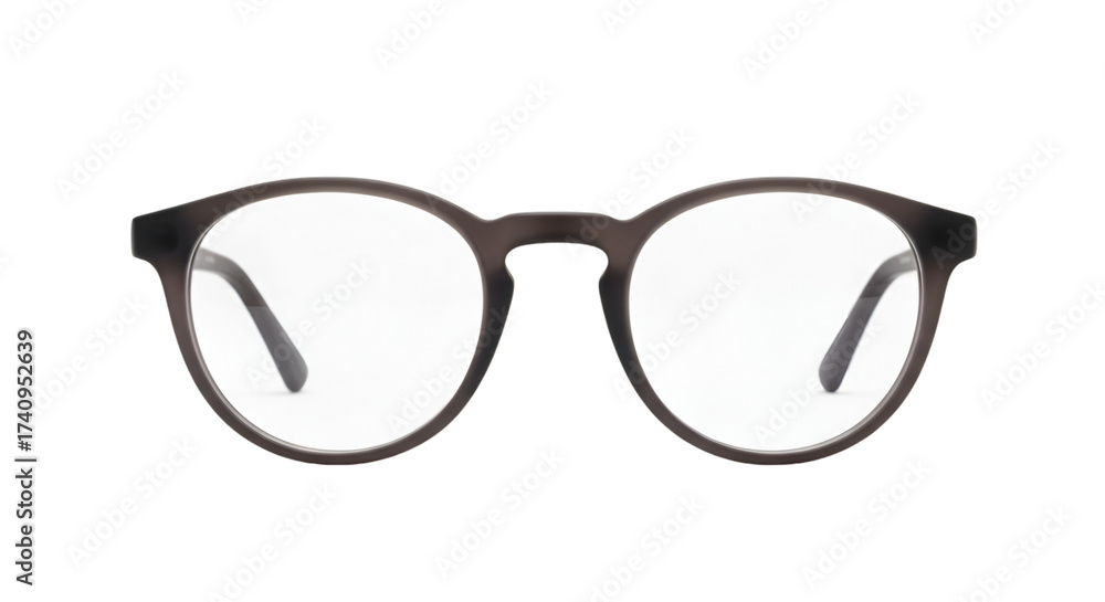 Fototapeta premium Dark Grey Round Eyeglasses With Clear Lenses spectacles