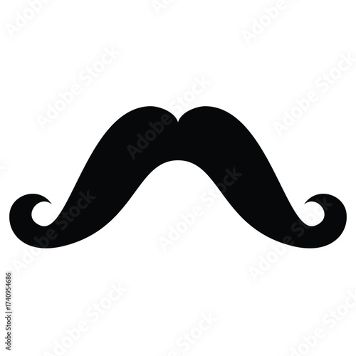 simple black moustache icon, mustache vector