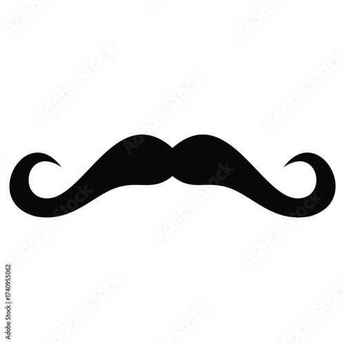 simple black moustache icon, mustache vector