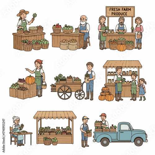 People releasing sky lanterns together in various scenes