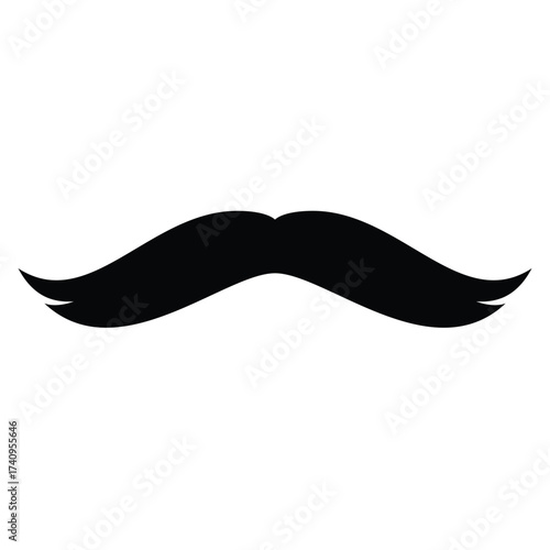 simple black moustache icon, mustache vector