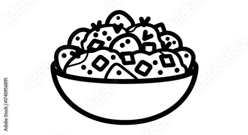 A bowl of delicious salad with various ingredients and toppings.