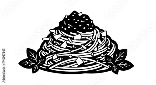 Delicious pasta dish with herbs and toppings a culinary delight.