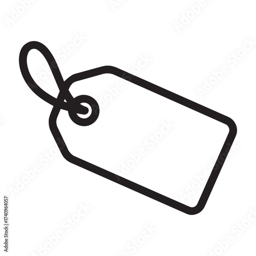 Simple Black and White Tag Icon