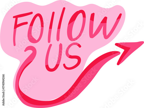 Follow us vector illustration