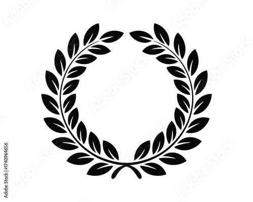 Scalable vector illustration of a laurel wreath for declarative eps use award victory and achievement silhouette vector illustration white background