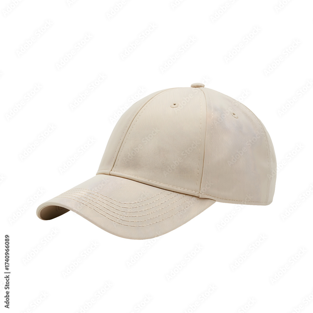 Fototapeta premium Simple and Elegant Beige Baseball Cap for Men and Women
