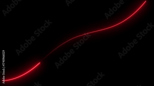 Abstract colorful neon lights animated on a black background. Movement of neon diagonal lines or glowing light stripes. seamless neon light line technology motion background.4k video.