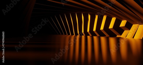 3d render abstract architecture background building geometric shape