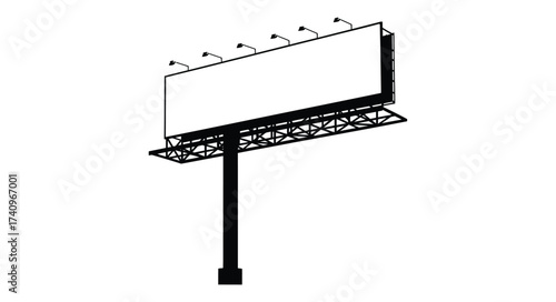 Blank billboard structure for outdoor advertising and marketing messages