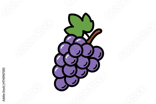 Vector art of a bunch of fresh, juicy grapes, ready to eat