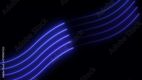 Colorful Light streaks black background 4k animation.