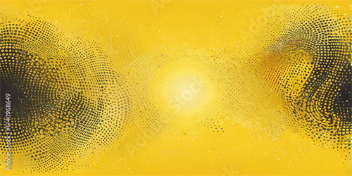 A golden beer texture with yellow bubbles and dots forms an abstract background pattern resembling foam in a glass of champagne