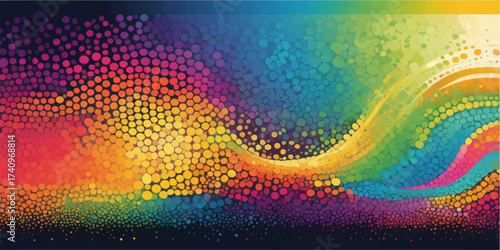Abstract colorful rainbow background design with bright spectrum colors, vector illustration pattern, and light texture backdrop