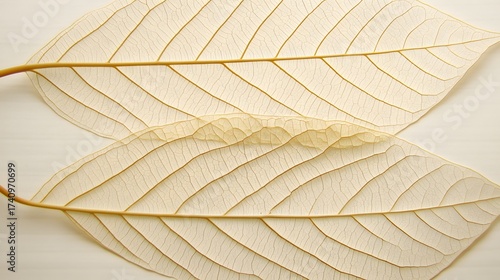 Delicate leaf veins macro photography close up transparent leaf texture details