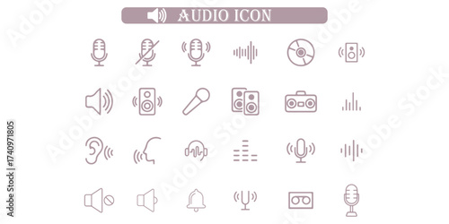 sound on off icons vector in line style . sound volume and mute icon. Volume allow and volume prohibit icon set. Sound and Mute. Volume icon set. EPS 