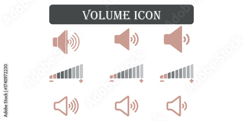 sound on off icons vector in line style . sound volume and mute icon. Volume allow and volume prohibit icon set. Sound and Mute. Volume icon set. EPS 