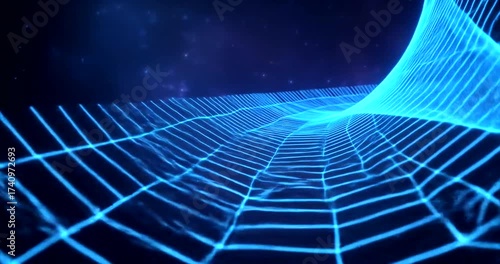 Retro Wave Grid Tunnel Animation for Backgrounds and Visual Effects 3D Rendering