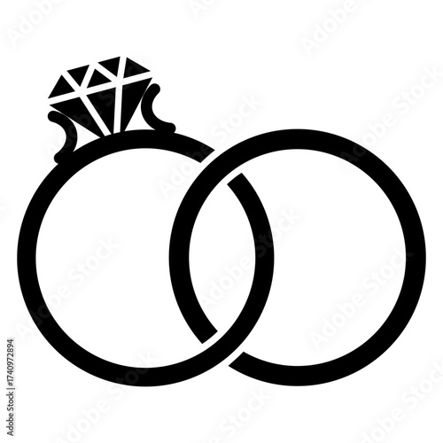 Logo matrimonio. Icono anillos de boda unidos