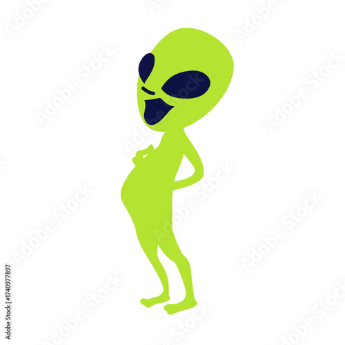 green alien illustration vector

