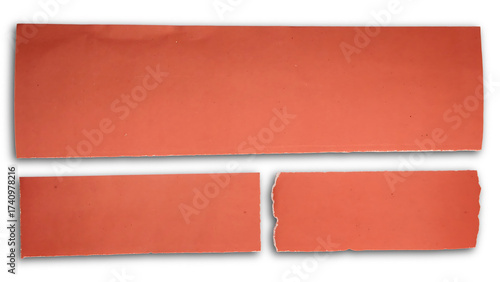 Free Download Three Isolated Blank Terracotta Orange Paper Rectangles or Banners on Transparent Background - GFXLoad