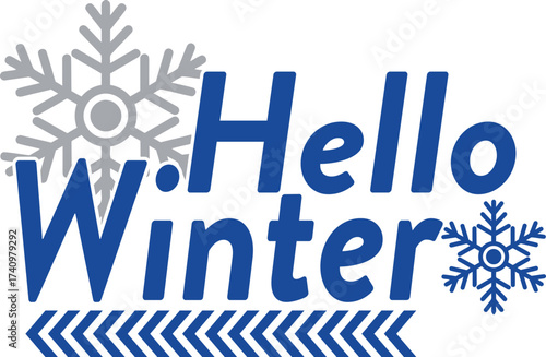 hello winter text design warm festive seasonal typography