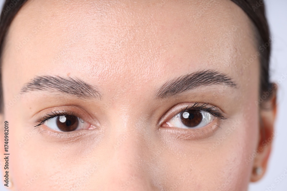 Fototapeta premium Closeup view of woman with normal skin